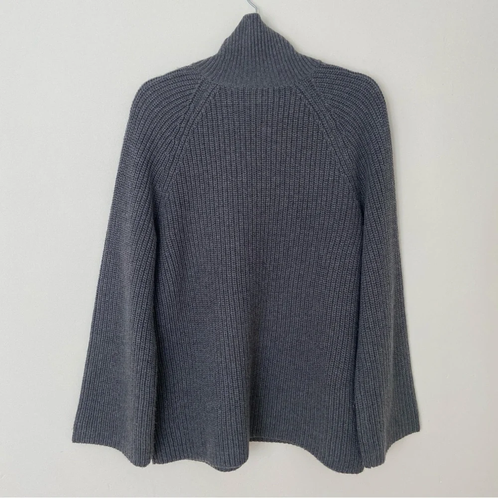 Aritzia Slate Grey 100% Merino Ribbed Turtleneck Sweater - Picture 11 of 14